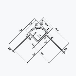 TEMPOLISTEL® B113 Rennibekkur til verndar á ávölum hornum fyrir skilfleggi - Image 2