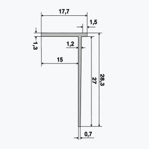 TEMPOLISTEL® B119 Endaprófíll fyrir BA15 gipsplötu - Image 2